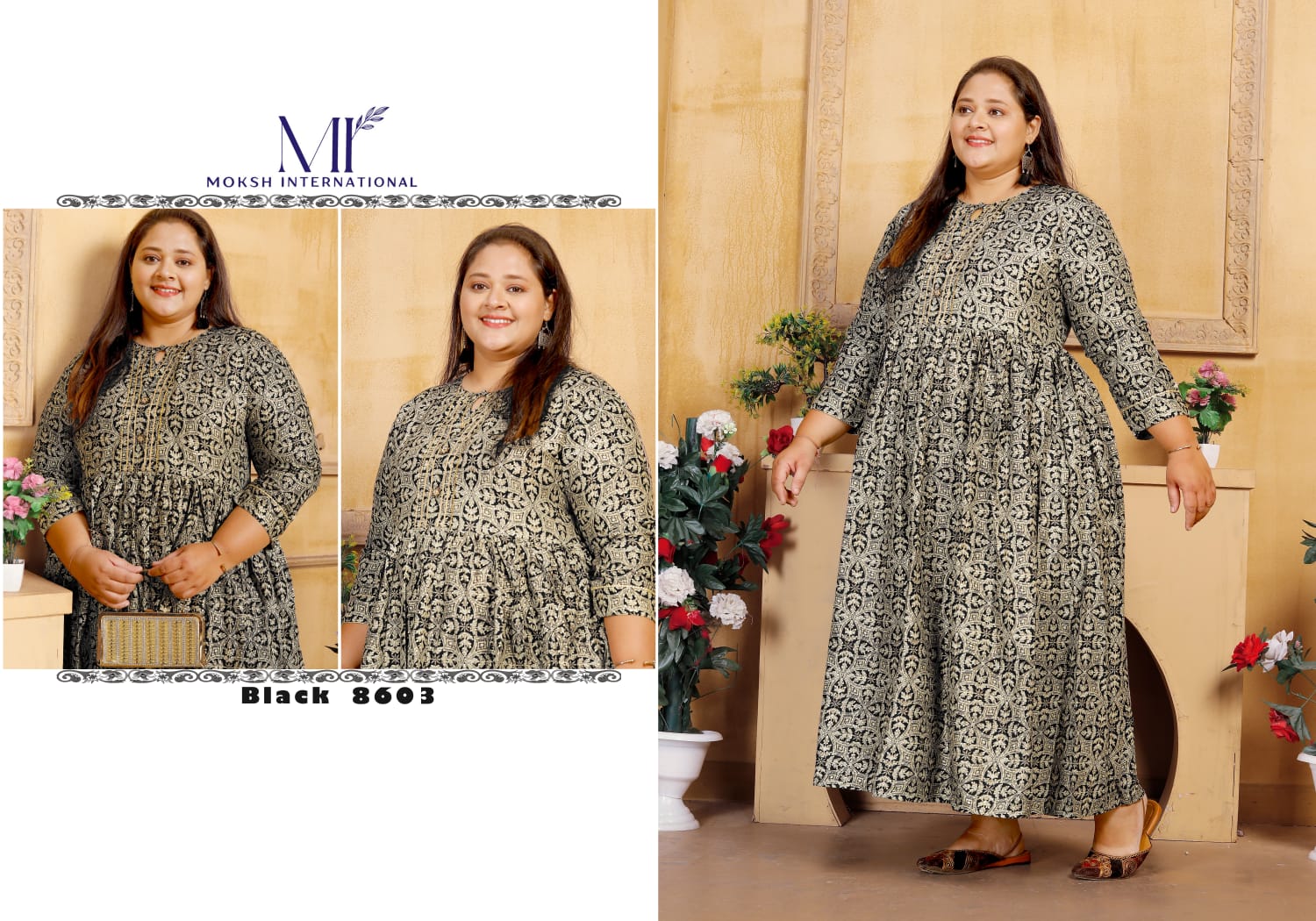 Big Size Vol 1 By Moksh Rayon Printed Plus Size Kurtis Wholesale Shop In Surat
